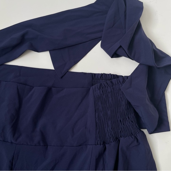 Halara Breezeful™ High Waisted Shirred Tie Wide Leg Flowy Pants XL Navy NWT - Picture 9 of 15